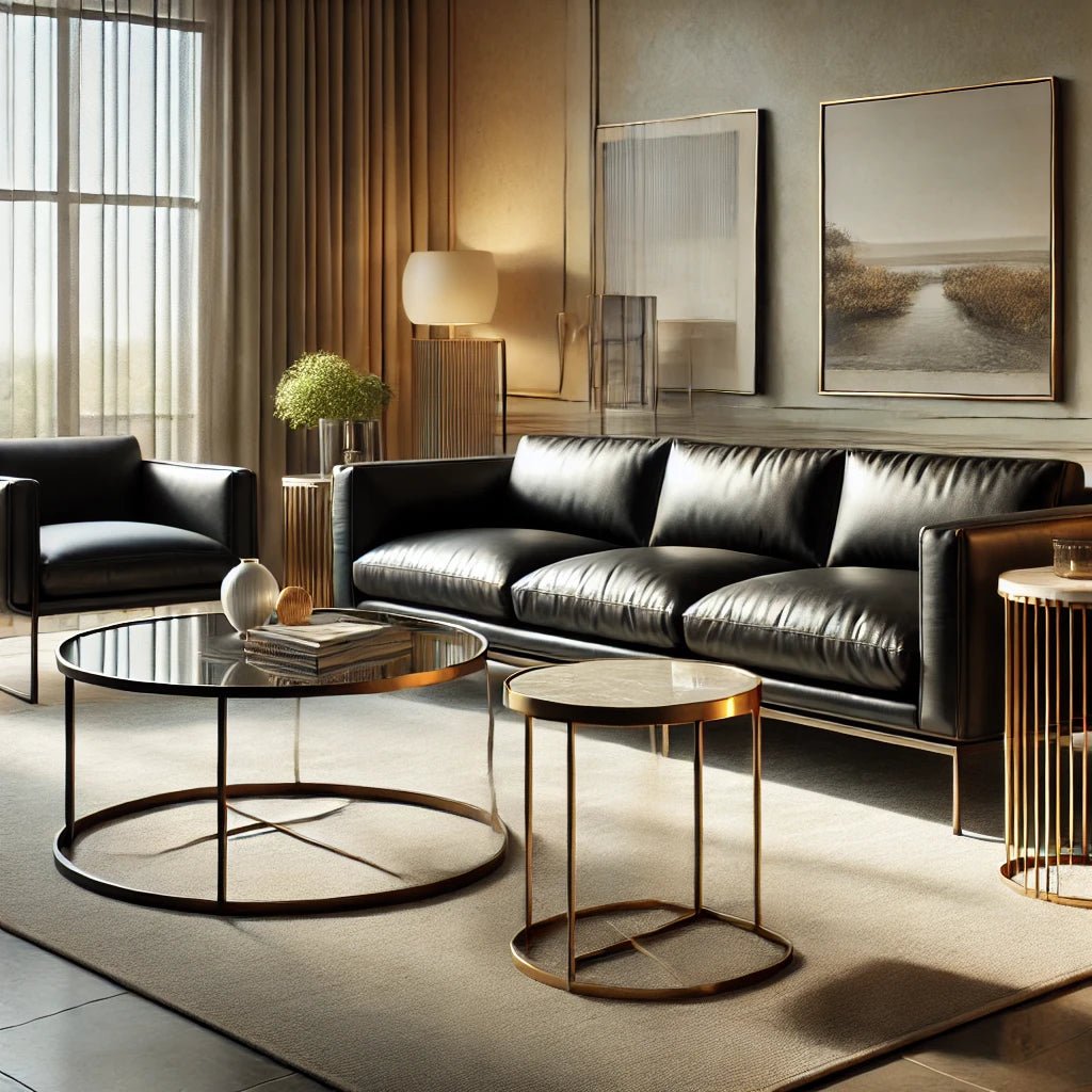 Best Coffee Tables Styles for Black Leather Sofas