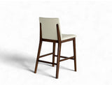 Antonia Solid Wood Counter Stool (Top Grain Leather), Beige