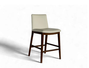 Antonia Solid Wood Counter Stool (Top Grain Leather), Beige