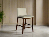 Antonia Solid Wood Counter Stool (Top Grain Leather), Beige