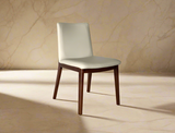 Antonia Solid Wood Dining Chair (Top Grain Leather), Beige