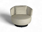 Aurora Swivel Armchair (Top Grain Leather), Beige