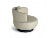 Aurora Swivel Armchair (Top Grain Leather), Beige