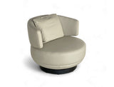 Aurora Swivel Armchair (Top Grain Leather), Beige