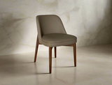 Beatrice Solid Wood Dining Chair (Top Grain Leather), Taupe