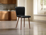 Bo Wood Dining Chair (Top Grain Leather), Black Walnut