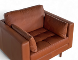 Boston Leather Armchair, Cinnamon Brown