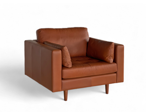 Boston Leather Armchair, Cinnamon Brown