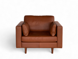 Boston Leather Armchair, Cinnamon Brown