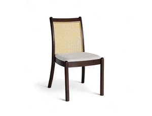 Finn Rattan Dining Chair, Frost White - Water Repellent Fabric