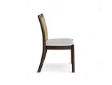 Finn Rattan Dining Chair, Frost White - Water Repellent Fabric