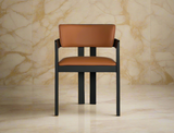 Gustav Dining Chair (Top Grain Leather), Honey Brown