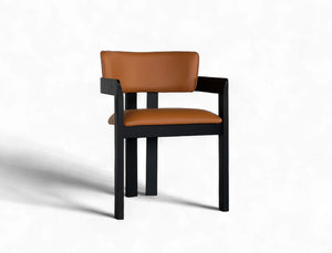 Gustav Dining Chair (Top Grain Leather), Honey Brown