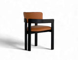 Gustav Dining Chair (Top Grain Leather), Honey Brown