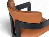 Gustav Dining Chair (Top Grain Leather), Honey Brown