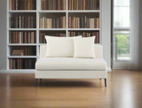 Natalia Armless Fabric Sofa, White Granite