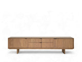 Riley Wood TV Console, Natural Oak