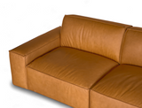 Scott 3 Seater Leather Sofa, Caramel Tan