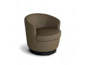 Vienna Swivel Armchair (Top Grain Leather), Taupe